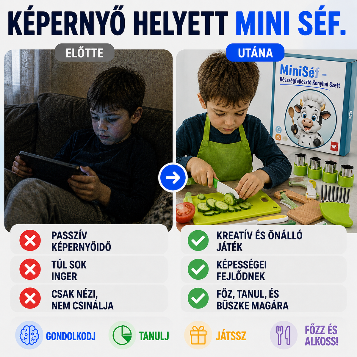 TarkaBoci MiniSéf Készségfejlesztő Konyhai Szett